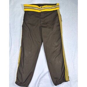 Vintage Southern Athletic Polyester Baseball Pants Men's Large Brown Yellow